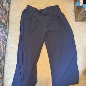 Halara Navy High-Waist Wide Leg Trousers